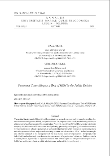 Personnel controlling as a tool of HRM in the public entities