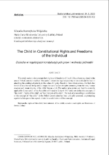 The Child in constitutional rights and freedoms of the individual
