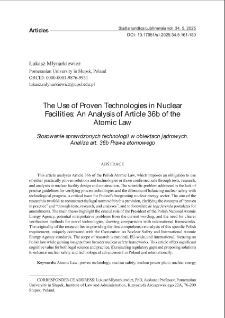 The use of proven technologies in nuclear facilities : an analysis of article 36b of the atomic law