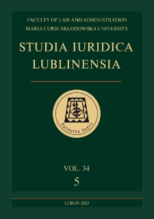 Studia Iuridica Lublinensia. - Vol. 34, 5 (2025). Spis treści