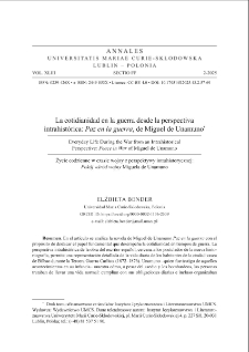 La cotidianidad en la guerra desde la perspectiva intrahist&oacute;rica: paz en la guerra, de Miguel de Unamuno