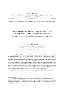 Nazwy regionalnych pociąg&oacute;w (zespoł&oacute;w trakcyjnych) Dolnego Śląska i kraju południowomorawskiego