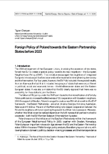 Foreign policy of Poland towards the Eastern partnership states before 2023