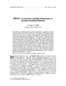 BRICS - w kierunku nowego reformizmu wpolityce międzynarodowej