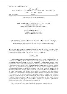 Patterns of Teacher Burnout Across Educational Settings