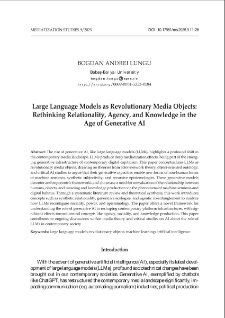Large language models as revolutionary media objects: rethinking relationality, agency, and knowledge in the age of generative AI