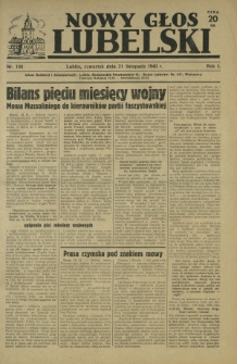Nowy Głos Lubelski. R. 1, nr 188 (21 listopada 1940)