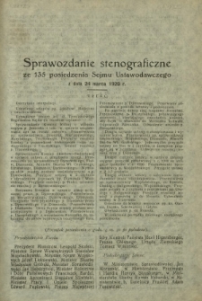 Sprawozdanie Stenograficzne z 135 Posiedzenia Sejmu Ustawodawczego z dnia 24 marca 1920 r.