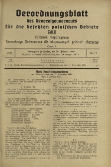 Verordnungsblatt des Generalgouverneurs für die Besetzten Polnischen Gebiete = Dziennik Rozporządzeń Generalnego Gubernatora dla Okupowanych Polskich Obszarów. Teil 2, Nr 13 (29 Februar 1940)