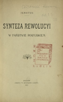 Synteza rewolucyi w państwie rosyjskiem