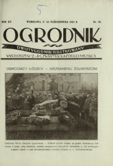 Ogrodnik : dwutygodnik ilustrowany. R. 15, nr 20 (22 października 1925)