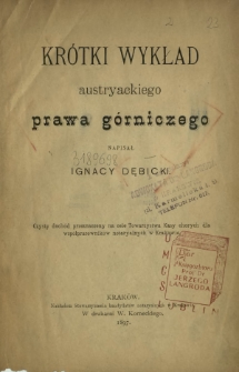 Krótki wykład austryackiego prawa górniczego