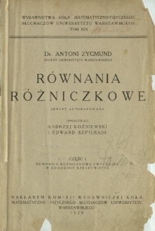 Równania różniczkowe : skrypt autoryzowany. Cz. 1, Równania różniczkowe zwyczajne w dziedzinie rzeczywisytej
